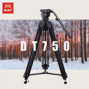 DIAT új DT750 videokamera támogatja az állvány három szakaszát, 1,7 méter magas DSLR nehéz állvány